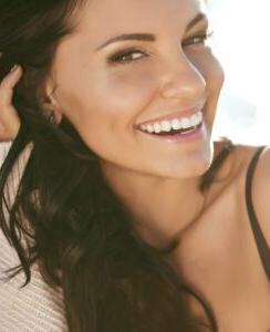 Smiling woman with brown hair